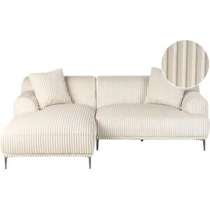 Beliani Corner Sofa White - Retro Style 3-Seater Beliani Corner Sofa White - Retro Style 3-Seater