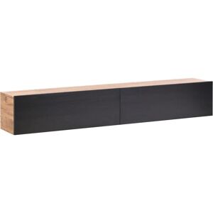 Beliani Gladstone Wall-Mounted TV Stand - Black - 180x32x30 - Minimalist Beliani Gladstone Wall-Mounted TV Stand - Black - 180x32x30 - Minimalist