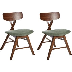 Beliani Leland Ensemble de Chaises en Bois de Caoutchouc Marron - Publicité Beliani Leland Ensemble de Chaises en Bois de Caoutchouc Marron - Publicité