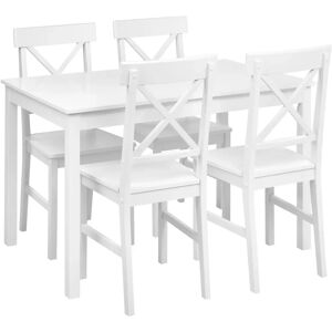 Ensemble de salle à manger scandinave blanc Beliani - 6 places - Publicité Ensemble de salle à manger scandinave blanc Beliani - 6 places - Publicité