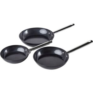 Beliani Set Of 3 Frying Pans Elite Pro Black - Cookware Beliani Set Of 3 Frying Pans Elite Pro Black - Cookware