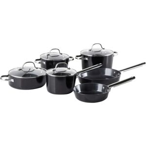 Beliani 10 Piece Pan Set Elite Pro Black - Cookware Set Beliani 10 Piece Pan Set Elite Pro Black - Cookware Set