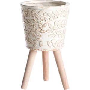 Beliani - Vintage Style Plant Pot - White, 26x26x43 cm Beliani - Vintage Style Plant Pot - White, 26x26x43 cm
