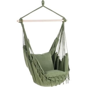 BELIANI Green Cotton Boho Hanging Chair BELIANI Green Cotton Boho Hanging Chair
