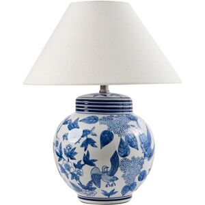 Beliani Arunca White/Blue Porcelain Table Lamp - Table Lamp Beliani Arunca White/Blue Porcelain Table Lamp - Table Lamp