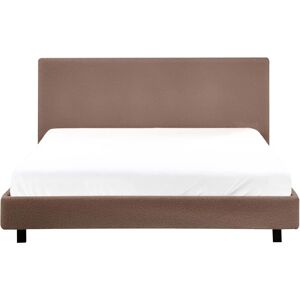 Beliani Bed Albi 160x200cm - Upholstered Bed Bouclé Brown Beliani Bed Albi 160x200cm - Upholstered Bed Bouclé Brown