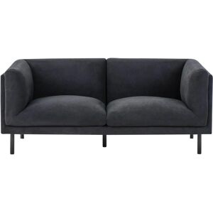 Beliani Vorgod Black Fabric 2-Seater Sofa - Sofa Beliani Vorgod Black Fabric 2-Seater Sofa - Sofa