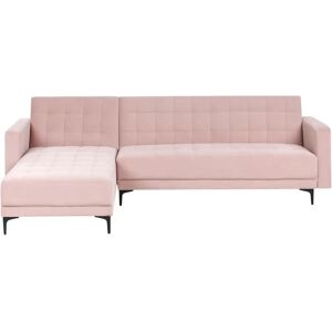 Beliani Aberdeen Pastel Pink Corner Sofa - Corner Sofa Beliani Aberdeen Pastel Pink Corner Sofa - Corner Sofa
