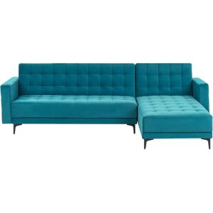 Beliani Left Hand Velvet Corner Sofa Aberdeen - Corner Sofa Beliani Left Hand Velvet Corner Sofa Aberdeen - Corner Sofa