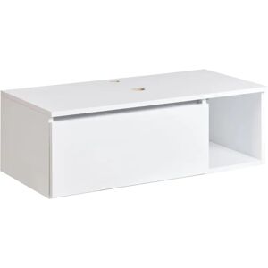 Beliani Wall Mounted Washbasin Cabinet Rupanco - Modern White Bathroom Storage Beliani Wall Mounted Washbasin Cabinet Rupanco - Modern White Bathroom Storage