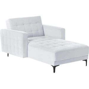 Beliani Aberdeen Light Grey Velvet Chaise Lounge Beliani Aberdeen Light Grey Velvet Chaise Lounge