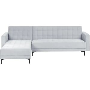 Beliani Right Hand Velvet Corner Sofa Light Grey Aberdeen - Corner Sofa Beliani Right Hand Velvet Corner Sofa Light Grey Aberdeen - Corner Sofa