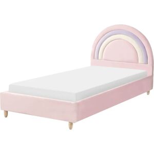 Beliani Kids Bed Rainbow Velvet Landeillau 90x200 - Kids Bed Beliani Kids Bed Rainbow Velvet Landeillau 90x200 - Kids Bed