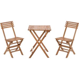 Beliani Wooden Acacia Balcony Set - Rustic Style, Foldable Outdoor Furniture Beliani Wooden Acacia Balcony Set - Rustic Style, Foldable Outdoor Furniture