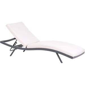 Beliani Modern Reclining Aluminum Chaise Longue - Garden Lounge Furniture Beliani Modern Reclining Aluminum Chaise Longue - Garden Lounge Furniture