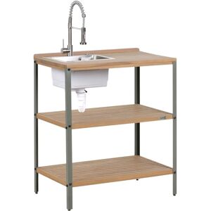 Beliani Outdoor Kitchen Island - FSC Acacia Wood, Brown, 80x50x92cm Beliani Outdoor Kitchen Island - FSC Acacia Wood, Brown, 80x50x92cm