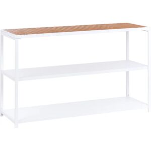 Beliani Garden Kitchen Island - Modern White & Brown Steel & Plastic Beliani Garden Kitchen Island - Modern White & Brown Steel & Plastic