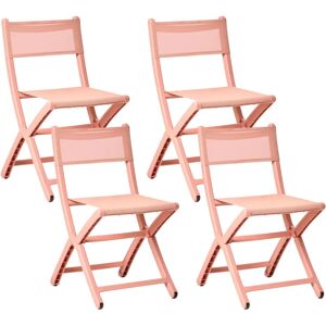 Beliani Garden Chairs - Modern Coral 4-Piece Set Beliani Garden Chairs - Modern Coral 4-Piece Set
