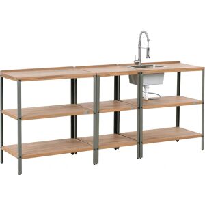 Beliani Outdoor Kitchen Set - FSC Acacia Wood, 3-Piece with Sink Beliani Outdoor Kitchen Set - FSC Acacia Wood, 3-Piece with Sink