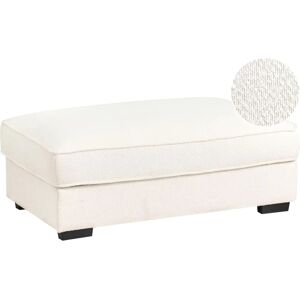 Beliani Ottoman Off White - Square Minimalist Fabric Ottoman Beliani Ottoman Off White - Square Minimalist Fabric Ottoman