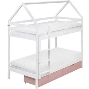 Beliani Pine House Bunk Bed with Storage - Scandinavian Style Beliani Pine House Bunk Bed with Storage - Scandinavian Style