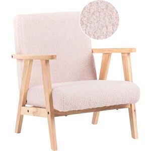 Beliani Kids Pastel Pink Bouclé Armchair - Kids Armchair Beliani Kids Pastel Pink Bouclé Armchair - Kids Armchair