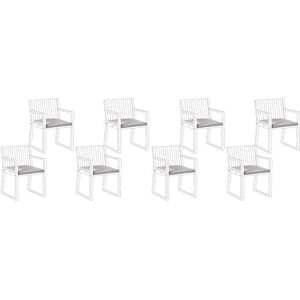 Beliani Garden Chair Cushions - UV Resistant Polyester - Set of 8 Beliani Garden Chair Cushions - UV Resistant Polyester - Set of 8