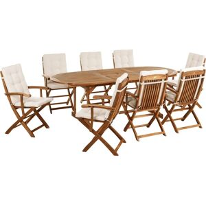 Beliani Light Wood Garden Dining Set - Garden Furniture Set Beliani Light Wood Garden Dining Set - Garden Furniture Set
