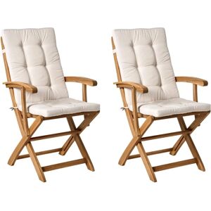 Beliani Maui Premium Acacia Garden Chairs with Cushions - Garden Furniture Set Beliani Maui Premium Acacia Garden Chairs with Cushions - Garden Furniture Set