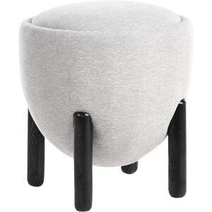 Beliani Archie Faux Linen Grey Pouffe - Pouffe Beliani Archie Faux Linen Grey Pouffe - Pouffe