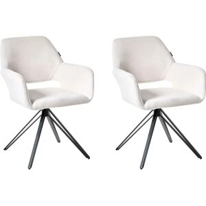 Beliani Ciney Off White Fabric Modern Dining Chairs - Dining Chairs Beliani Ciney Off White Fabric Modern Dining Chairs - Dining Chairs