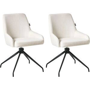 Beliani Jenner Off White Swivel Dining Chair - Dining Chairs Beliani Jenner Off White Swivel Dining Chair - Dining Chairs