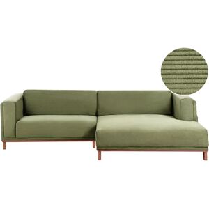 Beliani Corner Sofa Veng Corduroy Green - Corner Sofa Beliani Corner Sofa Veng Corduroy Green - Corner Sofa