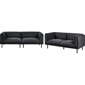 Beliani Vorgod Sofa Set - Modern Black Fabric 5 Seater Beliani Vorgod Sofa Set - Modern Black Fabric 5 Seater