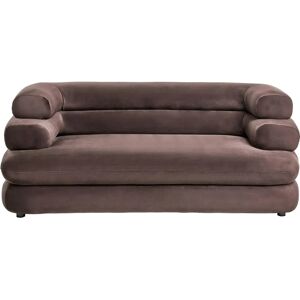 Beliani Dark Brown Velvet 2 Seater Sofa - Sofa Beliani Dark Brown Velvet 2 Seater Sofa - Sofa