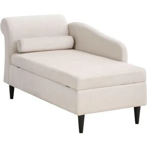 Beliani Left Hand Chaise Lounge Luiro Velvet Beige - Chaise Lounge Beliani Left Hand Chaise Lounge Luiro Velvet Beige - Chaise Lounge