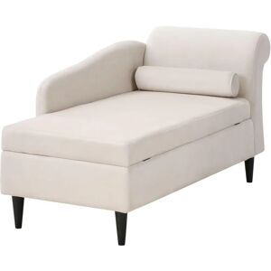 Beliani Brand Luiro Velvet Beige Right Hand Chaise Lounge - Chaise Lounge Beliani Brand Luiro Velvet Beige Right Hand Chaise Lounge - Chaise Lounge