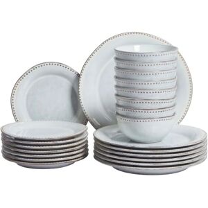 Beliani Set Of 24 Dinnerware Chervil Stoneware Light Blue - Dinnerware Set Beliani Set Of 24 Dinnerware Chervil Stoneware Light Blue - Dinnerware Set