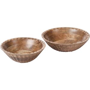Beliani Mango Wood Set Of 2 Decorative Bowls - Bowls Beliani Mango Wood Set Of 2 Decorative Bowls - Bowls
