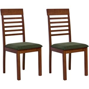 Beliani Ortley Rubberwood Dining Chair - Cottage Style - Dark Green & Brown - Dining Chair Beliani Ortley Rubberwood Dining Chair - Cottage Style - Dark Green & Brown - Dining Chair