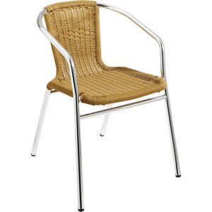 PULSIVA Aluminium Barhocker - 53x57x73 cm - Beige - Stapelbar PULSIVA Aluminium Barhocker - 53x57x73 cm - Beige - Stapelbar