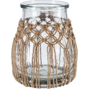 Vega Anka Kerzenhalter - Boho-Stil Glas mit Makramé - Für Außenbereich geeignet Vega Anka Kerzenhalter - Boho-Stil Glas mit Makramé - Für Außenbereich geeignet