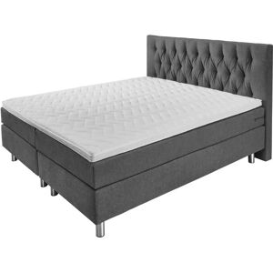 Letto Vega - 200x200cm, Stile Chesterfield, Antracite, Duro Letto Vega - 200x200cm, Stile Chesterfield, Antracite, Duro