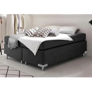 Westfalia Holland Boxspringbett - Microvelours, 140x200cm, Schwarz Westfalia Holland Boxspringbett - Microvelours, 140x200cm, Schwarz