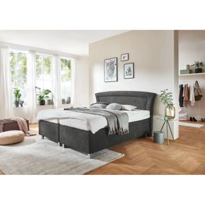 WESTFALIA SCHLAFKOMFORT Boxspringbett Mikrovelours Grau 160x200cm WESTFALIA SCHLAFKOMFORT Boxspringbett Mikrovelours Grau 160x200cm