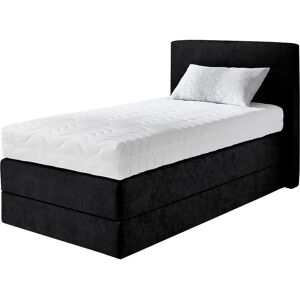 Westfalia Schlafkomfort Boxspringbett - 105x205cm, Schwarz, Microvelours Westfalia Schlafkomfort Boxspringbett - 105x205cm, Schwarz, Microvelours