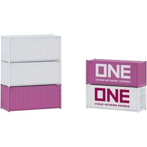 Faller Model Railway Container Set - 20ft, White & Magenta - Container Faller Model Railway Container Set - 20ft, White & Magenta - Container
