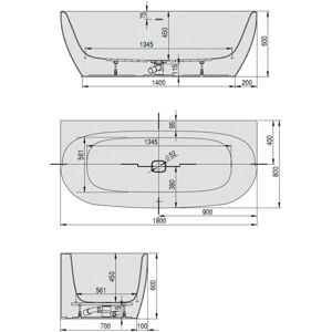 Baignoire monobloc blanche Hoesch pour mur - Type de bain - Publicité Baignoire monobloc blanche Hoesch pour mur - Type de bain - Publicité