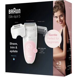 Braun Silk-épil 5 3 In 1 Includes Shaver & Trimmer Head Cordless Gentle Setting Wet & Dry 100% Waterproof UK 2 Pin Plug 5-620 White/Pink Braun Silk-épil 5 3 In 1 Includes Shaver & Trimmer Head Cordless Gentle Setting Wet & Dry 100% Waterproof UK 2 Pin Plug 5-620 White/Pink