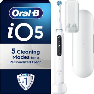 Oral-B iO5 For Adults,1 Toothbrush Head & Travel Case 5 Modes With Teeth Whitening UK 2 Pin Plug White Oral-B iO5 For Adults,1 Toothbrush Head & Travel Case 5 Modes With Teeth Whitening UK 2 Pin Plug White